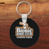 Bionic Knee Club Knee Replacement Surgery 70s Logo Sleutelhanger (Voorkant)