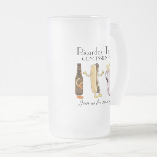 Bioscoop Concessie Stand Hotdog Popcorn Matglas Bierpul (Voorkant rechts)