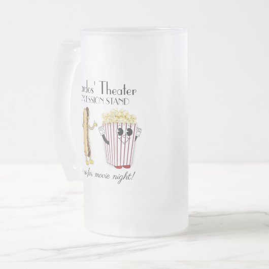 Bioscoop Concessie Stand Hotdog Popcorn Matglas Bierpul (Voorkant links)