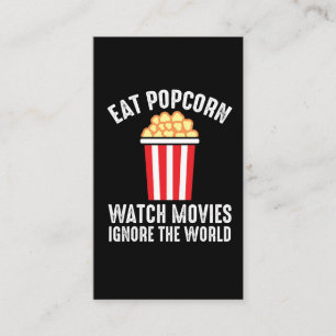 Bioscoop Eat Popcorn Watch Films negeren de wereld Visitekaartje