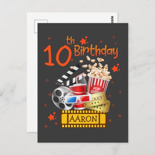 Bioscoop Feest Cinema Theater Verjaardag Matching  Briefkaart (Voorkant / Achterkant)