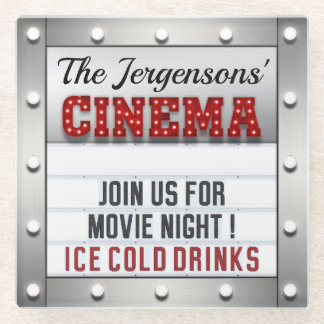 Bioscoop Film Nachttheater Glas Onderzetters