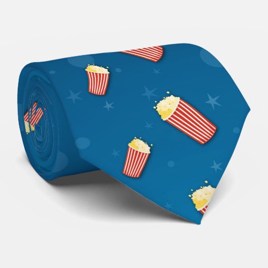 Bioscoop filmpartij Theme Popcorn Stropdas (Opgerold)