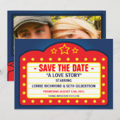 Bioscoop Marquee Theater Save the Date Aankondigi (Voorkant / Achterkant)