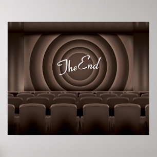 Bioscoop met vintage filmzaaltheater poster