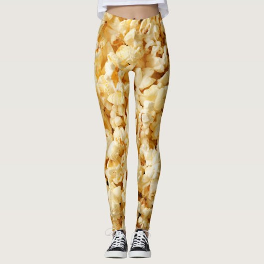 Bioscoop Popcorn volledige achtergrond. Leggings (Voorkant)