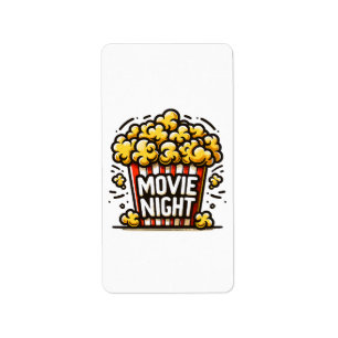 Bioscoopavond Plezierige Speelse Popcorn Etiket