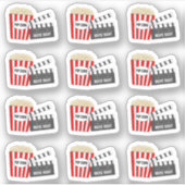 Bioscoopavond Popcorn Cinema Evenement Herinnering Sticker (Voorkant)