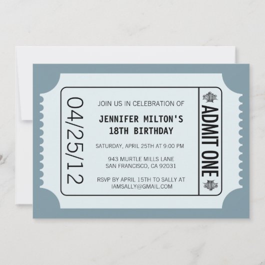 Bioscoopkaartje Kaart (Voorkant)