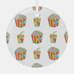 Bioscoopsnacks: doedelpatroon glas ornament