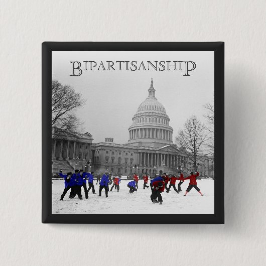 Bipartisan Snowball Fight Vierkante Button 5,1 Cm (Voorkant)