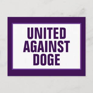 Bipartisan United tegen DOGE Paarse antidoge Briefkaart