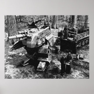 Bipedal Panzer B/W bijvullen Poster