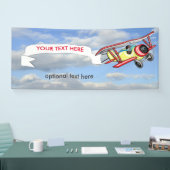 Biplane Towing Banner in Blue Sky Clouds 2,5 x 6 (Beurs)
