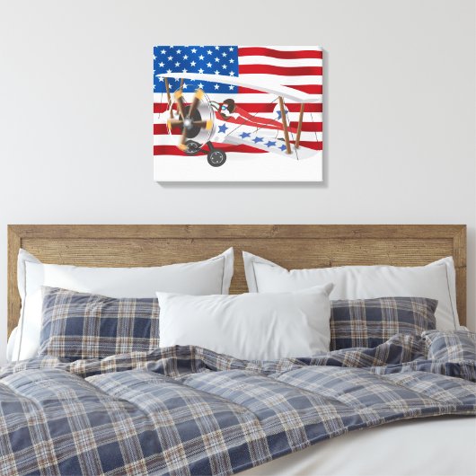 Biplanes USA Canvas Afdruk (Insitu (Slaapkamer))