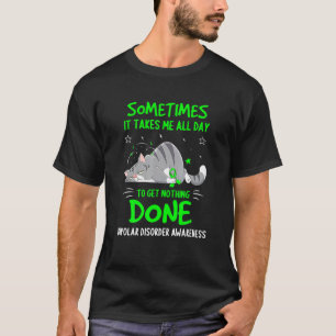 Bipolaire Stoornis Bewustzijn Kat Lint T-shirt