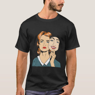 Bipolaire stoornis Bpad Sad Happy Mask Psychiatric T-shirt