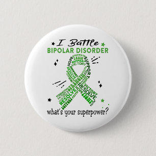 Bipolaire stoornis, wiel- of supportoogjes ronde button 5,7 cm