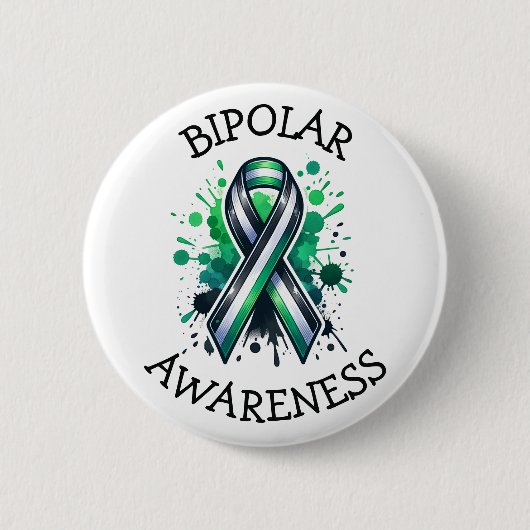 Bipolar Awareness Ribbon Ronde Button 5,7 Cm (Voorkant)