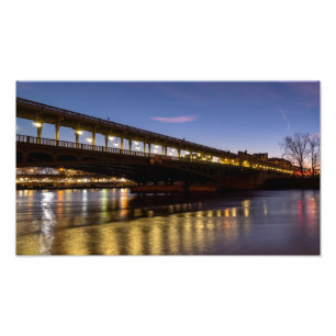Bir-Hakeim-brug bij het aanbreken van de dag in de Foto Afdruk