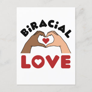 Biraciale liefde gemengd ras briefkaart