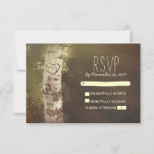 Birch arbre pays mariage rustique cartes RSVP (Devant)