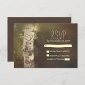Birch arbre pays mariage rustique cartes RSVP (Devant / Derrière)