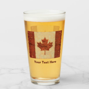 Birch Bark Canadian Flag Glas
