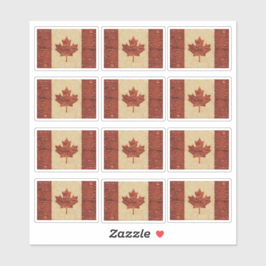 Birch Bark Canadian Flag Sticker (Vel)
