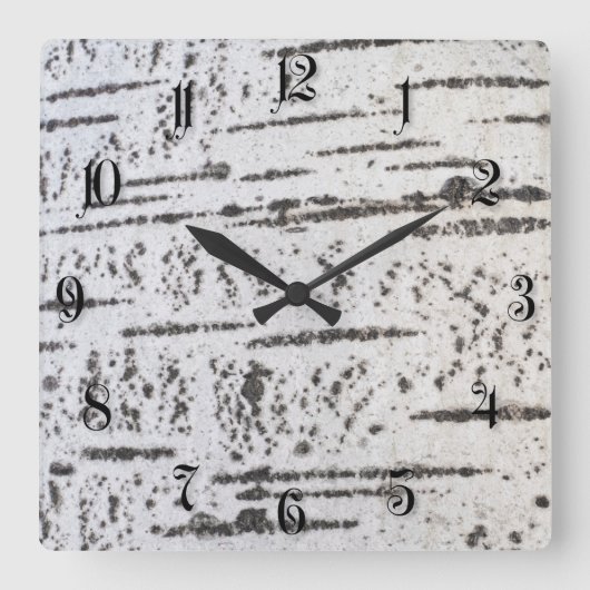 Birch bark pattern vierkante klok (Voorkant)