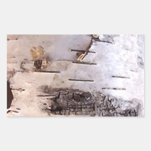 Birch Bark Rechthoekige Sticker (Voorkant)