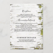 Birch Bark Rustieke bruiloft informatie gast Informatiekaartje (Voorkant)
