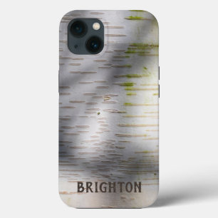 Birch Bark Rustige Natuur Aangepaste naam iPhone 13 Hoesje