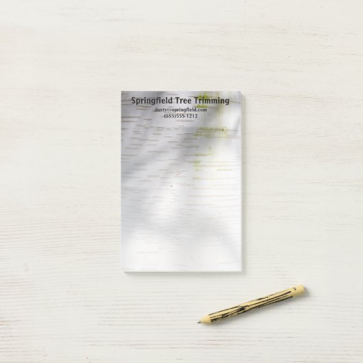 Birch Bark Rustige Natuur Aangepaste naam Post-it® Notes (Op bureau)