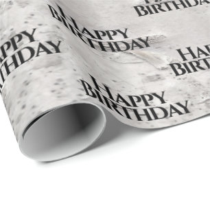 Birch Bark Texture Birthday Cadeaupapier