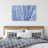 Birch Branches - Cyanotype-effect Canvas Afdruk (Insitu (Slaapkamer))