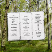 Birch Carved Hearts Wedding Tri-Fold Programme