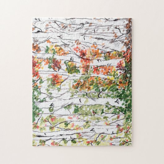 Birch Forest, Four Seasons - Puzzle (Vertical)