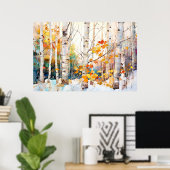 Birch Forest Landscape Home Decor Poster (Bureau à domicile)