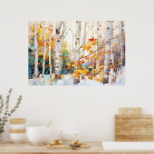 Birch Forest Landscape Home Decor Poster (Cuisine)