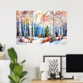 Birch Forest Landscape Poster (Bureau à domicile)