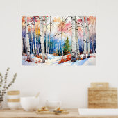 Birch Forest Landscape Poster (Cuisine)