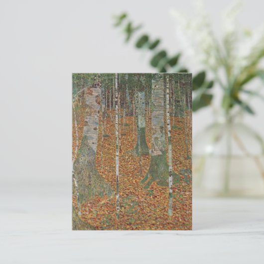 Birch Forest van Gustav Klimt, Art Nouveau Briefkaart (Staand voorkant)