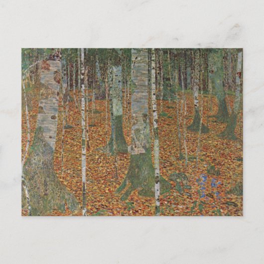 Birch Forest van Gustav Klimt, Art Nouveau Briefkaart (Voorkant)