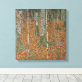 Birch Forest van Gustav Klimt,  Art Nouveau Canvas Afdruk (Insitu (Houten vloer))