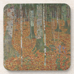 Birch Forest van Gustav Klimt,  Art Nouveau Drankjes Onderzetter