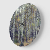 Birch Forrest herfst Foto Round Wall klok (Hoek)