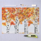 Birch Herfst Birch Tree Autumn Country verlaat rus Tissuepapier (Craft)