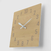 Birch-look hexadecimale geek vierkante klok (Hoek)