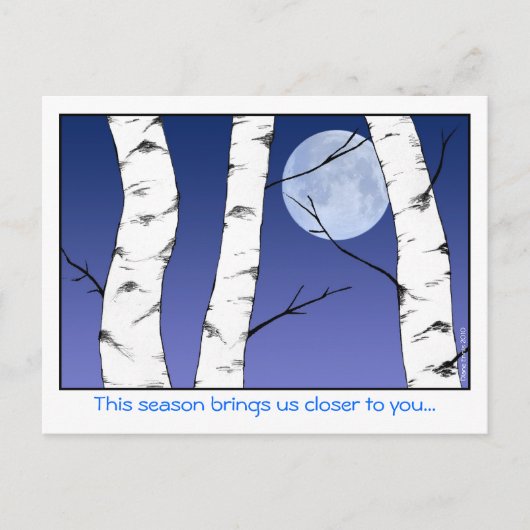 Birch Moon Christmas Feestdagenkaart (Voorkant)